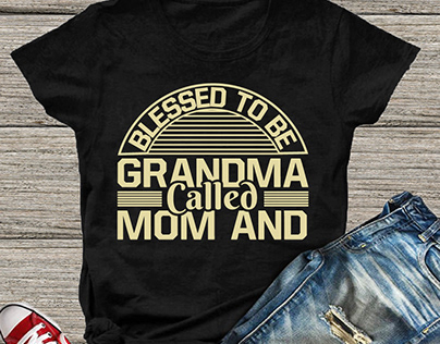 Blessed to be called mom and grandma T-Shirt Design