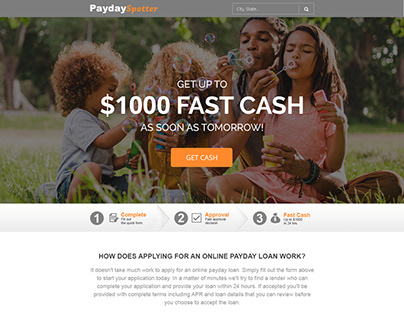 PayDay Spotter Landing page Design