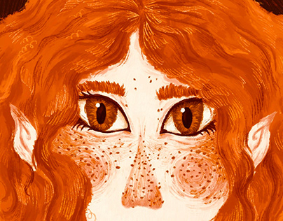 ↟ A redhead Charlotte - book character illustration