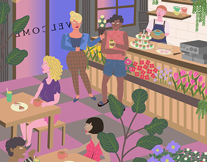 Florist Cafe Illustration
