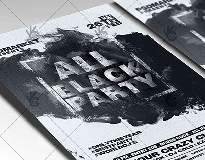 All Black Party - Club Flyer PSD Template