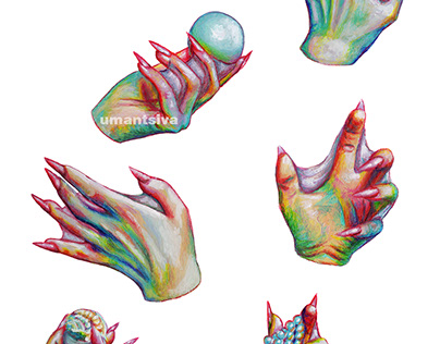 Mermaid hands Study