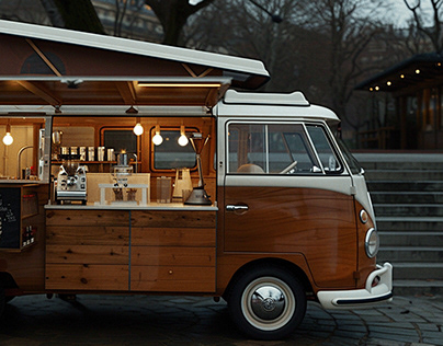 Concept | Itinerant Coffee Truck . AI