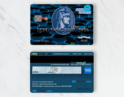 USA New York American Express Blue bank credit card