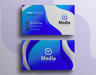 Simple gradient modern business card design template