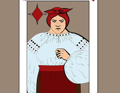 Playing cards. Female characters from Ukr literature