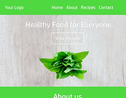 Healthy Recipes - Landing Page (Mockup)