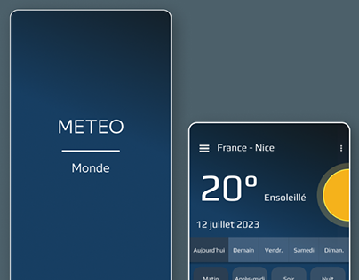 Application mobile Météo (Designer UX UI) 2 itérations