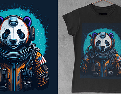 Panda in a Space suit Tshirt design