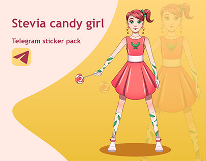Stevia candy girl (stickers for Telegram)