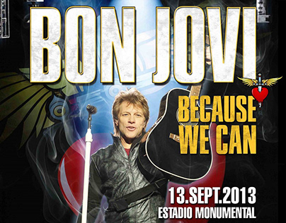 Afiche promocional gira Bon Jovi