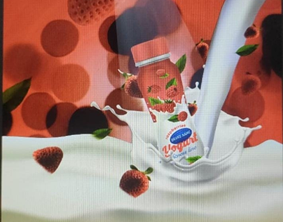Yogurt bottle with 3D effect