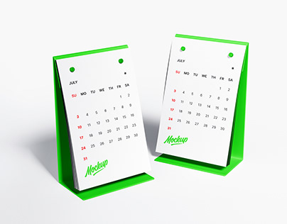 Free Modern Desk Calendars Mockup