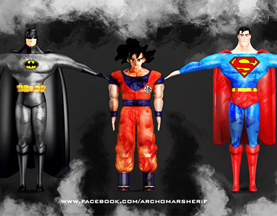 Superman , Batman and Guko 3D models