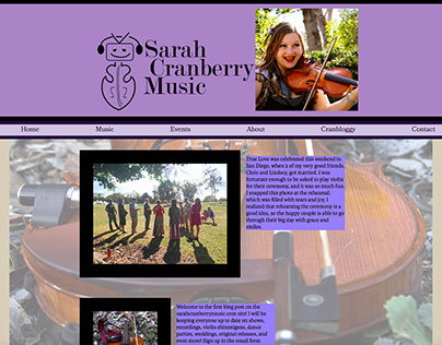 Sarah Cranberry Music: Website Project