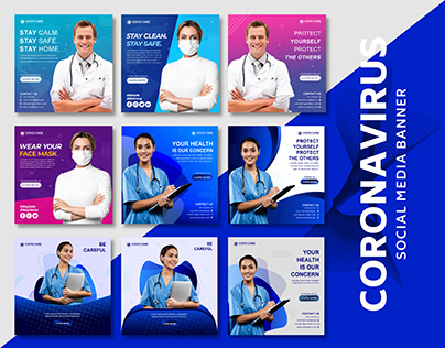 Coronavirus Social media banner VOL 02 Free Download