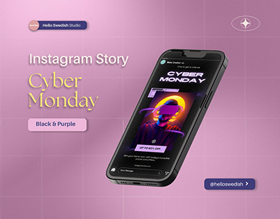 Black & Purple Neon Cyber Monday Instagram Story