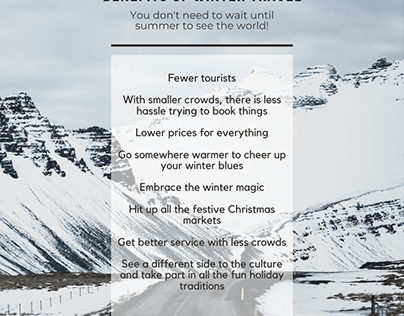 Benefits Of Winter Travel