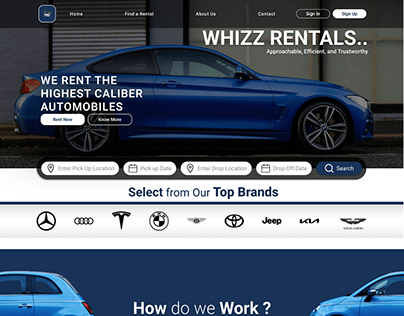 Car Rentals app UI Design for a US Company
