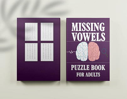 Missing Vowels Puzzle Book Cover Design