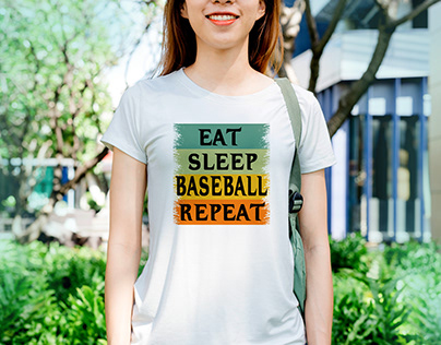 Eat sleep baseball repeat t-shirt design.