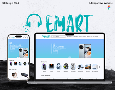 Project thumbnail - "EMART" Ecommerce Responsive Website UI Design