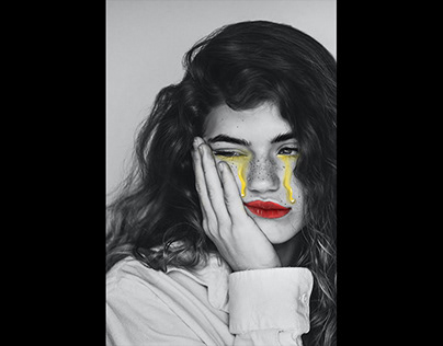 yellow tear (digital art)