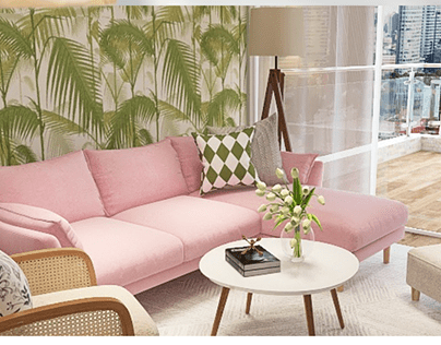 The Bird of Love - Living Room Design Render