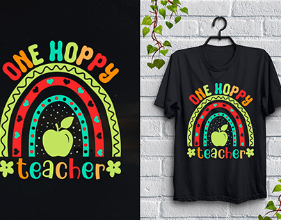 One Hoppy Teacher T-Shirt Design,