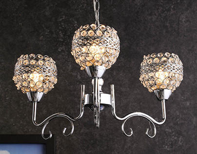 Shop Silver Crystal Chandelier at Pepperfry