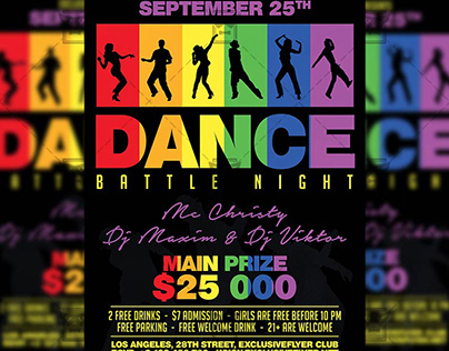 Dance Battle Night Flyer - Club A5 Template