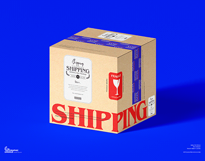Free Delivery Box Mockup