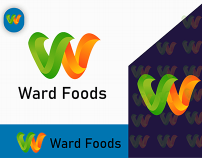 W 3d abstract letter logo design