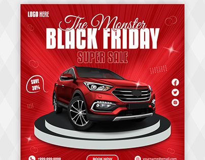 Black Friday Super Car For Rent Social Media Post