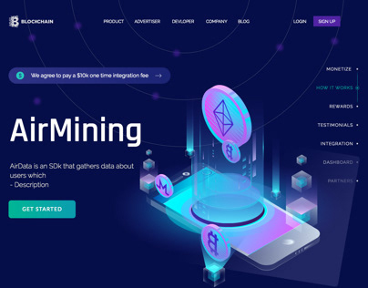 Blockchain Cryptocurrency Website/UI Template Banner