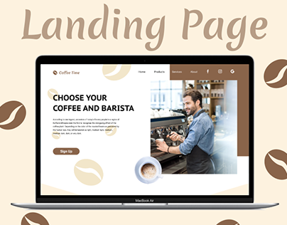 Landing Page of "Coffee Time" Cafe and Shop