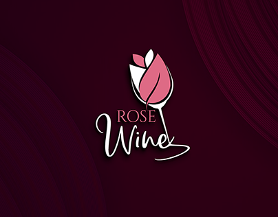 A unique "Rose Wine" Logo Design