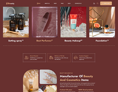 Cosmetic Shop -- PSD Website Landing Page.