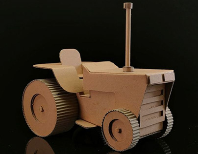 Cardboard Craft Template 433: Cute tractor