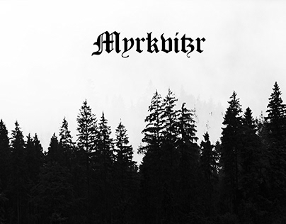 Myrkviðr - design art in black metal album cover style