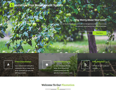 Sample UI design for Landscape Management Website