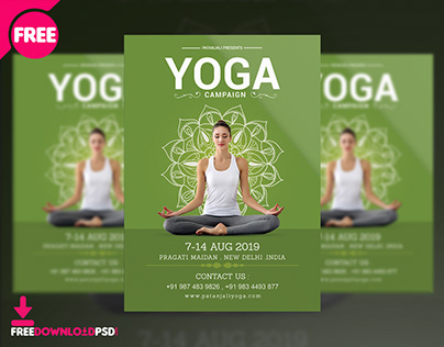 Yoga Campaign Flyer Free PSD