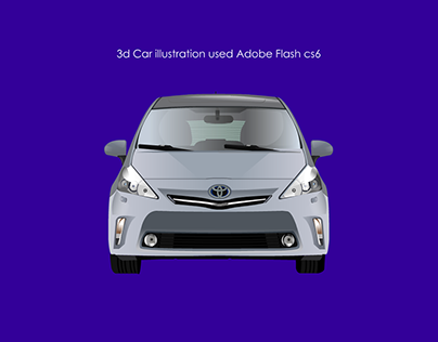 3d Car illustration used Adobe Flash cs6