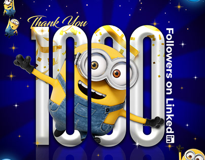 1000 Followers on LinkedIn Milestone Post Design