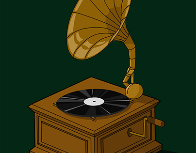 Gramofone- ilustração para Revista ZIGUEZAGUE