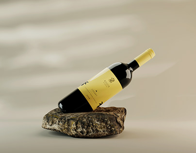 Elegance Redefined: 3D Render of Exquisite Wine Bottle