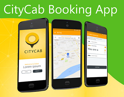 CityCab Booking App Design in Adobe XD