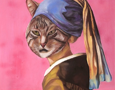 Girl with a cat head
