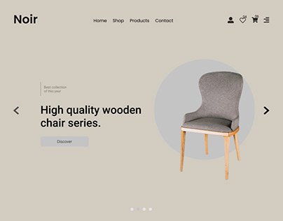 Noir::Furniture website section UI