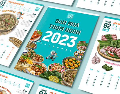 Calendar design 2023 - BỐN MÙA THƠM NGON